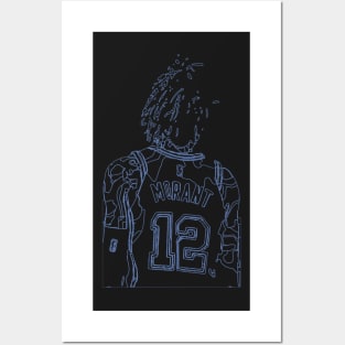 Ja Morant Memphis Grizzlies Line Art Posters and Art